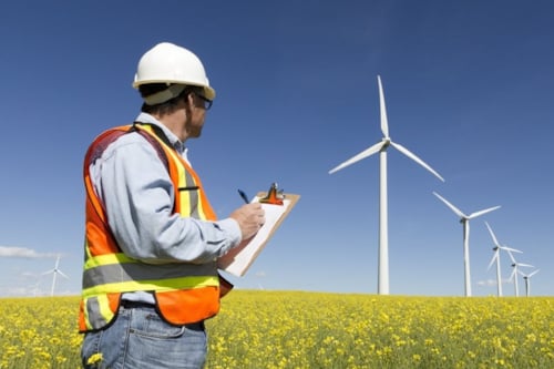 Auditor in field of wind energy windmill